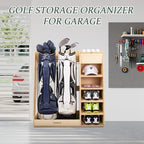 WINGYZ Golf Bag Storage for 2 Bags, Premium Birch Plywood Organizer - Image 5