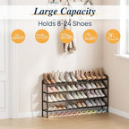 ENJOYBASICS 4 Tier Expandable Shoe Rack, Metal Small Shoes Shelf, Black - Image 4