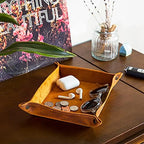 Londo Genuine Leather Tray Organizer - Practical Lightweight Water Resistant Computer Table Desk Storage Box for Wallets, Watches, Keys, Coins, Cell Phones and Office Equipment - Image 5