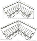 Shower Caddy 2 Pack, Stainless Steel No Drilling Adhesive Bathroom Organizer Shelf Rack, Corner Shower Shelf with Hooks for Home Decor & Storage - Image 4