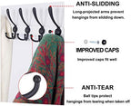 Dseap Wall Mounted Coat Rack - 5 Tri Hooks, Heavy Duty, Stainless Steel, Metal Coat Hook Rail for Coat Hat Towel Purse Robes Mudroom Bathroom Entryway (White & Black, 2 Packs) - Image 5
