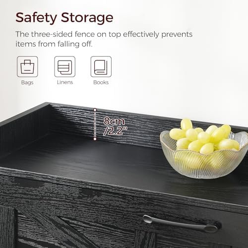 MAHANCRIS Shoe Storage Cabinet, Shoe Organizer with 2 Flip Drawers, Hidden Shoe Storage for Entryway, Freestanding Shoe Cabinet Organizer with Open Storages, Black SHHB9401 - Image 6