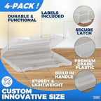 4-Pack Art & Craft Organizer Storage Case - Semi Transparent Stackable Plastic Craft Storage Container, Project Organizer Box Paper Custom Size Fit 8.5 x 11 Paper & More 12.4 x 10.8 x 1.7 In - Image 5