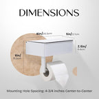 Day Moon™ - Toilet Paper Holder with Shelf - Modern Roll Holder for Bathroom - 1 Pack - Wall Mount - with Storage, White - Image 6