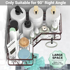 AKTECKE Corner Shower Caddy Organizer Shelf: Adhesive No Drilling Shower Rack Bathtub Shelves - 3Pack Rustproof Bathroom Shower Shelf - Image 3
