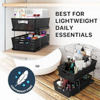 Simple Houseware 2 Tier Pull-Out Sliding Drawer Under Sink Storage, Black - Image 7