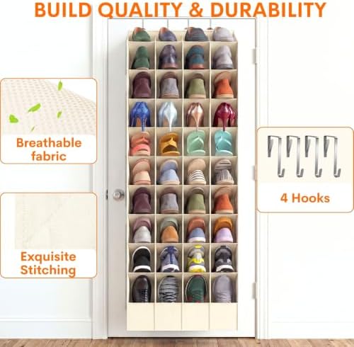 Ofiray-home Over the Door Shoe Organizer, 30-40 Pairs - Image 6