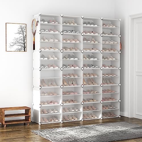 ROJASOP Shoe Storage Cabinet, 12-Tier Shoe Organizer 96 Pairs Extra Large Plastic Shoe Rack with Covers Portable Shoe Rack Organizer with Doors Big Shoe Rack for Closet Entryway Bedroom - Image 2