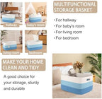 OIAHOMY Blanket Basket Laundry Basket Dog Toy Basket 75L Light Blue - Image 4