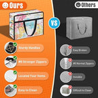 6 Packs 40L Clear Under Bed Storage Containers, Large Clothes Storage Bags - Image 4