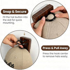 2-Pack Wall-Mounted Hat Storage Organizer, Wooden Space-Saving Rack for Cap - Image 3