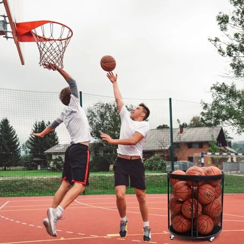 Kingarage Ball Storage Bin, Sports Ball Storage Cart, Ball Holder with Wheels for Basketball, Soccer, Garage, School, Indoor, Outdoor Ball Basketball Storage Rack Upgraged - Image 5