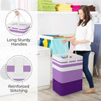 StorageRight Laundry Basket Hamper, 75L Collapsible Clothes Storage, Purple - Image 4