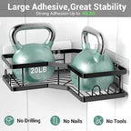 AKTECKE Corner Shower Caddy Bathroom Organizer: Stainless Steel Adhesive Shower Rack - 3Pack No Drilling Shower Shelf - Rustproof Bathtub Organizer - Image 4