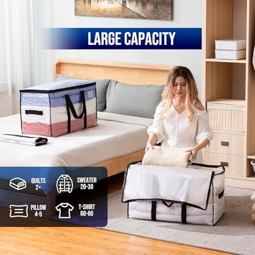 TAILI 4 Pack Clear Extra Large Moving Bags,Storage Bag with Visible Window - Image 4