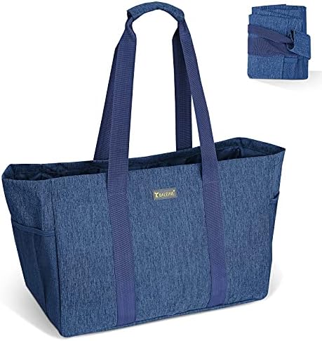 BALEINE Soft 9 Gallon Extra Large Utility Tote, Foldable Reusable Storage Bag (Denim Blue) by BALEINE