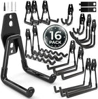 16 Pack Garage Hooks Heavy Duty Wall Mount Storage Hangers Holder Organizer, for Power Tool, Garden Yard Tools, Utility, Ladder, Hose by Unknown