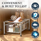 Simple Houseware Stackable Basket Drawer, Chrome - Image 5