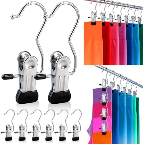 30 Pack Pants Hangers with Clip，Legging Organizer and Jean & Shorts Hangers by Dixsxusu