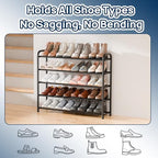 ENJOYBASICS 5 Tier Expandable Shoe Rack, Metal Small Shoes Shelf, Black - Image 5