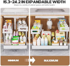 1 Pack Expandable Under Sink Organizers Storage With Upgrade Ball-Bearing Slide Tracks,2-Tier Pull Out Under Cabinet Organizer Height Adjustable,Not Suitable For Cabinets With Partitions In The Middle - Image 7