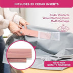 Cedar Clothes Storage Bag Organizer, Protects From Moths, Set of 2, Grey | Protects from Moths, Moisture, Dirt & Dust, Underbed Storage Bags for Clothes, Cashmere Sweaters, Bedding & More - Image 5