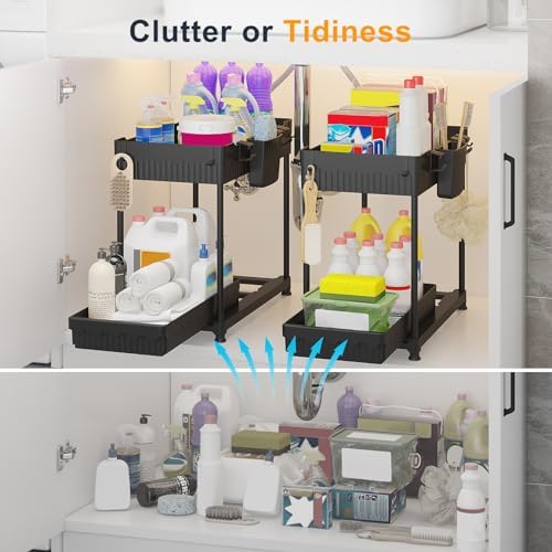 Sevenblue 2-Pack 2-Tier Under Sink Organizers with Sliding Drawers - Image 2