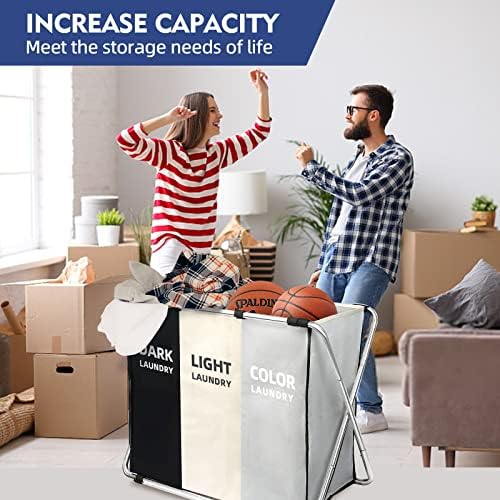 180L Large Laundry Basket, Freestanding Laundry Hamper, Collapsible Tall Clothes Hamper with Handles for Dirty Clothes in the Dorm & Family Closet Storage Container and Organizer (1-Pack) - Image 3