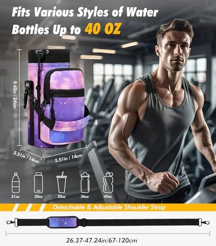 Nuovoware Magnetic Gym Bag, 40oz, Water Bottle Carrier, Starry Purple - Image 4