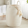 Extra Large Laundry Hamper Basket 105L Woven Blanket Basket, Beige by Fionasmagic