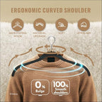 Sishynio Velvet Hangers 30 Pack, Slim Flocked Clothes Hangers Black - Image 2