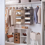 StorageWorks 3-Shelf Hanging Closet Organizer with Half Compartment | Add More Storage to Small Closets with 3 Shelves, a Side Pocket and Half Compartment, Ideal for Bedrooms, Dorms and RVs, Grey - Image 7