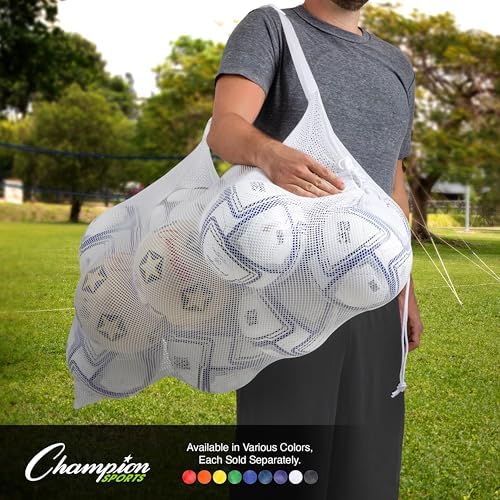 Champion Sports Mesh Equipment Bag – Heavy-Duty Nylon Drawstring Bag with Lock & ID Tag, Breathable Storage Sack for Balls, Swim Gear, Laundry & Toys, Multiple Sizes & Colors - Image 7
