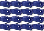 16 Pack Extra Heavy Duty Large Moving Bags with Strong Zipper & Carrying Handles, Sturdy Clothes Storage Bag Totes Bins, Packing Bags Moving Boxes College Moving Supplies, Dark Blue - 33 gal by WTREE