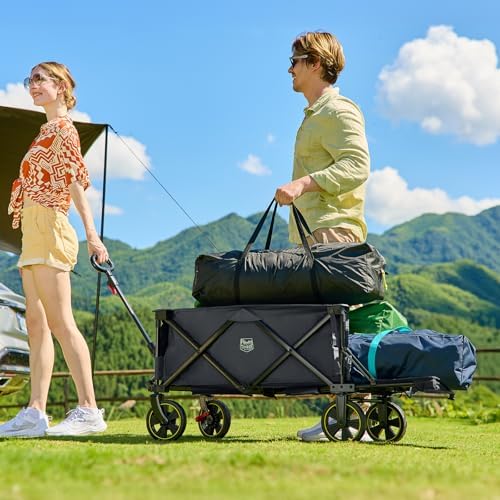 Timber Ridge 49" Extra Long Collapsible Folding Wagon with Tailgate&Brakes - Image 5