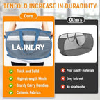 Collapsible Laundry Baskets, Foldable Laundry Basket with Dual Handles, Tear-proof Dirty Clothes Hampers for Laundry, Easy to Carry Pop Up Hamper for Bedroom, Bathroom, Dorm, Laundry Room Blue - Image 6