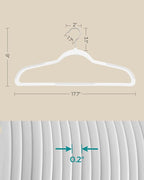 SONGMICS Plastic Clothes Hangers, Pack of 50, Space-Saving | 0.2 Inches Thick, 17.7 Inches Wide, 360° Swivel Hook, Cloud White, BREANNA Collection UCRP050W05 - Image 5
