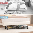 Under Bed Storage with Wheels-Large Bamboo Underbed storage Containers with Large Dust Bag Stackable Under the Bed Shoe Storage Bins for Clothes Books Bedding (2 Packs Black, 23.62"L×16.54"W× 6.51"H) - Image 7