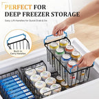 SUNALLY Stackable Storage Bins 6 Pcs Wire Baskets Freezer Organizer, Black - Image 4