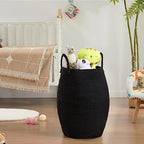 Extra Large Laundry Hamper Basket 105L Woven Blanket Basket, Black - Image 2