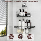 Rustproof Shower Caddy Hanging with Soap Holders for Bathroom, Grey - Image 2