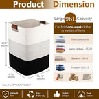 Laundry Hamper 96L Extra Large Laundry Basket, Woven Blanket Basket - Image 4