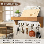Rebee Vision Key Holder Wall Mount for Home Decor, Light Brown & White - Image 2