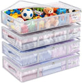 Under Bed Storage Containers 4 Pack 90L Mesh Clear for Blankets Clothes | Waterproof Clear Mesh Fabric, Sturdy Handles, Zippered Closure, for Blankets Clothing Sweaters Pillows Linens and Sheets by Fixwal