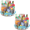 360 Degree Acrylic Desk Organizer Clear Pen Holder for Desk Kids 2 Packs by Wawocs