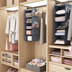 MAX Houser 5 Shelf Foldable Hanging Closet Organizer, Cloth Hanging Shelf with 4 Side Pockets, Space Saver, Grey - Image 6