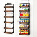 BUKFEN 6-Tier Over the Door Pantry Organizer, Adjustable Basket Spice Rack by bukfen