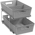 Simple Houseware 2 Tier Pull-Out Sliding Drawer Under Sink Storage, Gray by SimpleHouseware