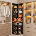 RUNSUNSPRI 7 Tier Rotating Shoe Rack 360°Rotating Shoe Rack Tower Black - Image 2