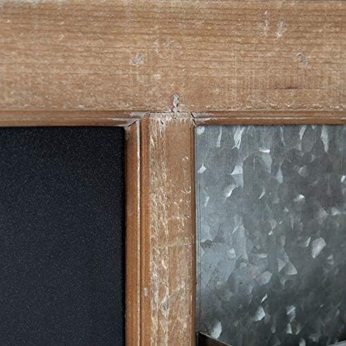 Kate and Laurel Idamae Wood Framed Chalkboard Wall Organizer with Mail Holders and Key Hooks, 28" x 25", Rustic Brown, Farmhouse-Inspired Chalkboard - Image 3